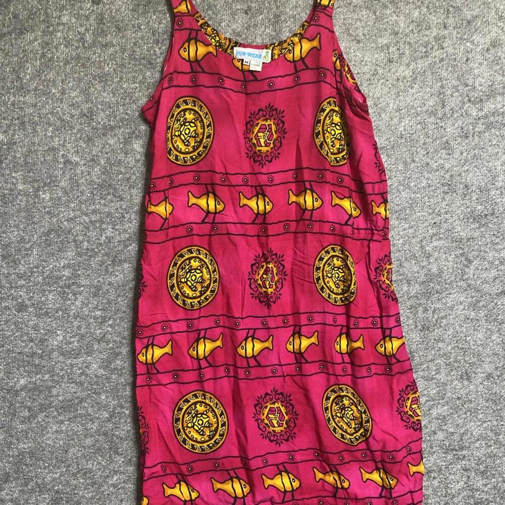 Fun Wear Women’s Dress Tropical Fish Printed  Hawaiian Size M Pink